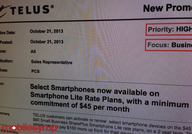 TELUS smartphone promo offers Tab like option on select 2-year plans