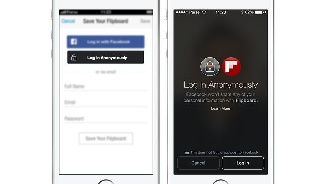 Facebook Anonymous Login