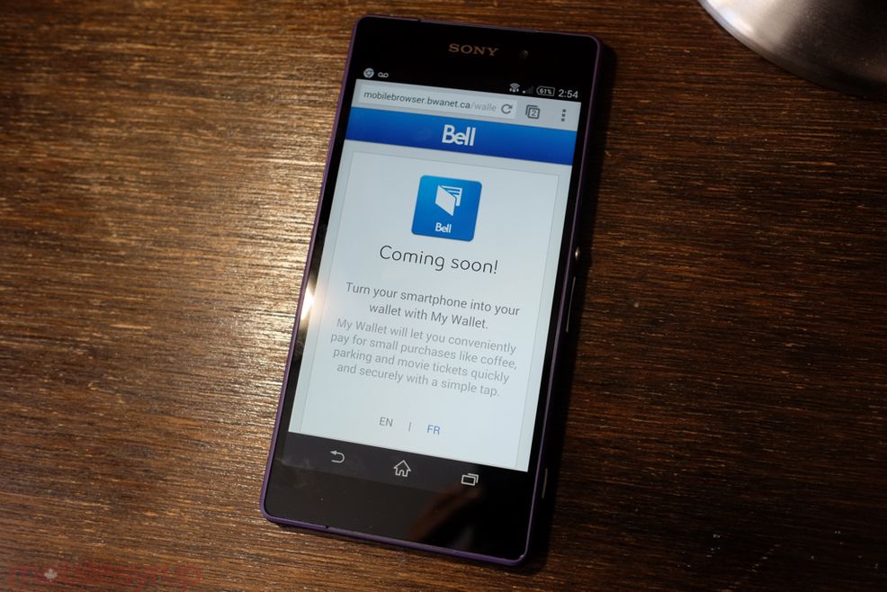 Sony Xperia Z2 now available at Bell for $179.95