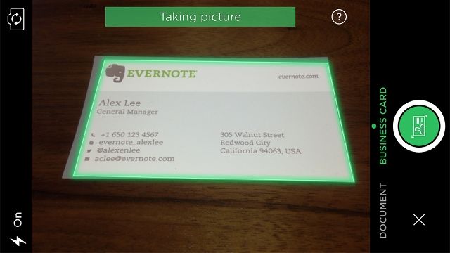 Evernote business card scanner