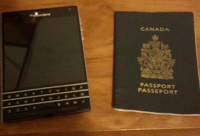 BlackBerry Passport gets sized up next to a Canadian passport