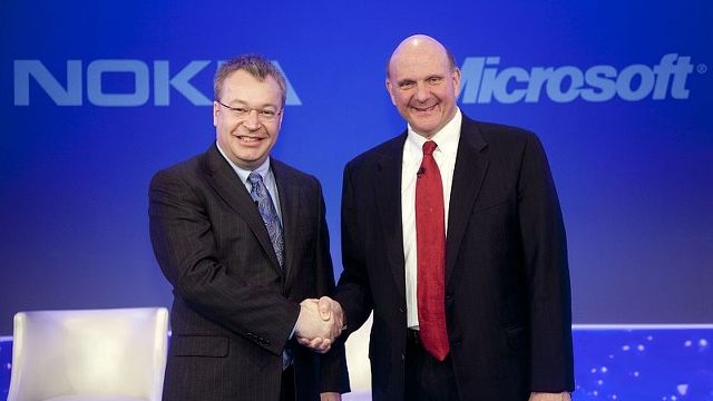 Stephen Elop Steve Ballmer Microsoft Nokia