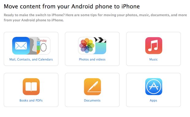 Apple publishes guide for Android users switching to iOS