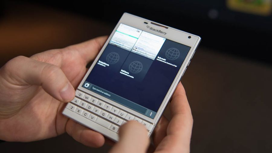 white BlackBerry Passport