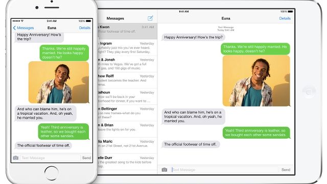 Continuity messaging for iOS 8