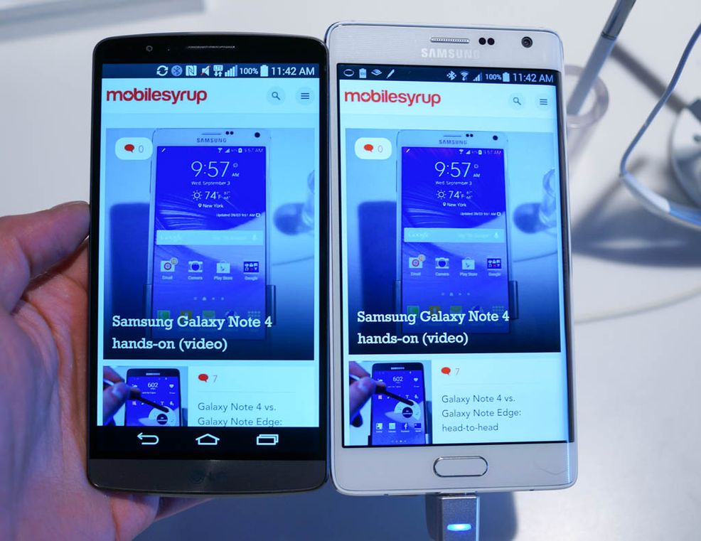 Samsung Galaxy Note 4 vs LG G3 in photos