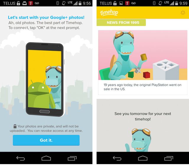 Timehop for Android adds Google+ photo support