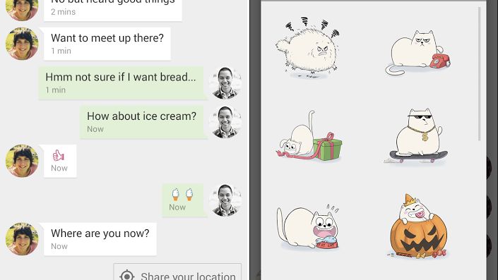 hangouts stickers location