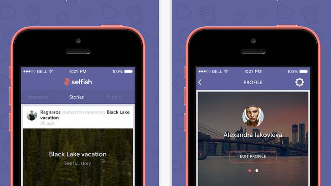 Selfish app iOS