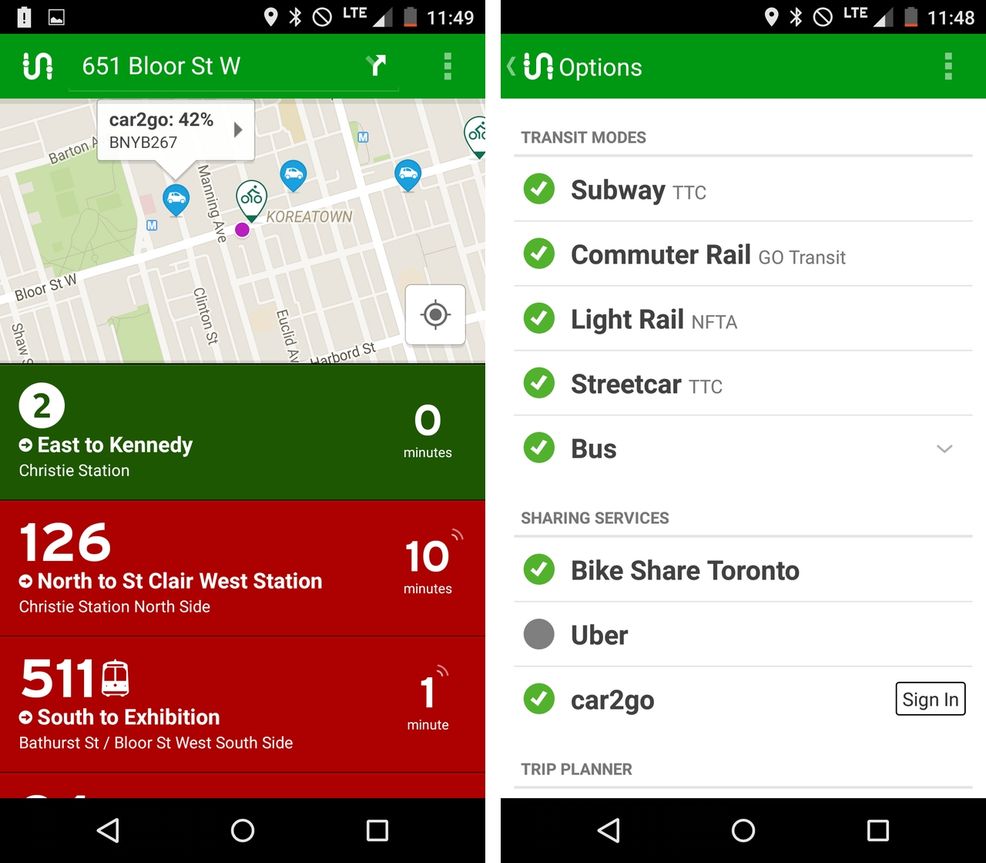 Transit App gains even more data points with Car2Go partnership
