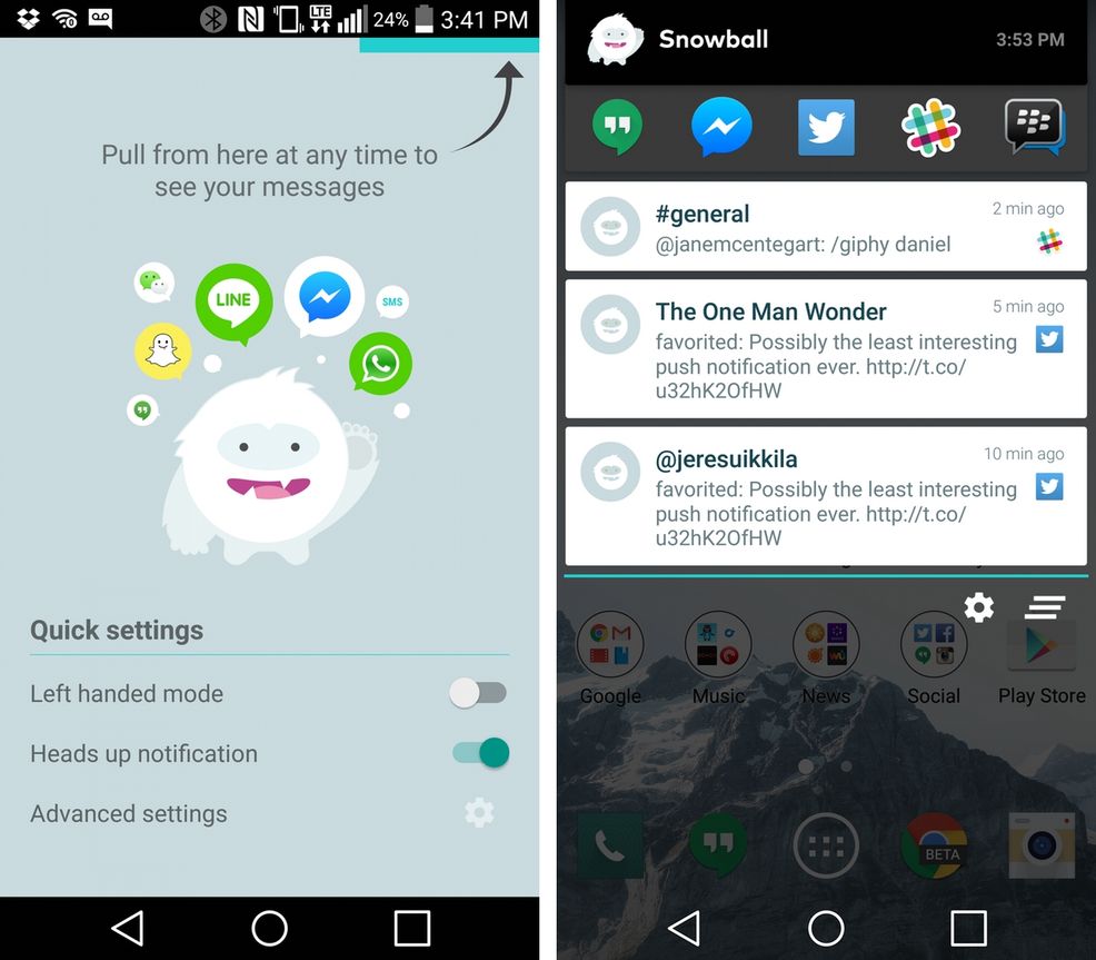 Snowball for Android rewards messaging addicts with new design