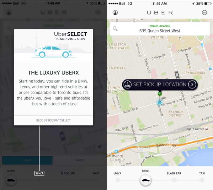 UberSelect brings on-demand Lexus and BMW rides to Toronto