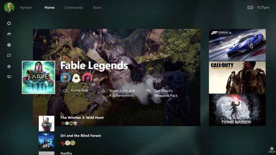 Windows 10 Xbox One Dash