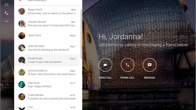 Hangouts Webpage