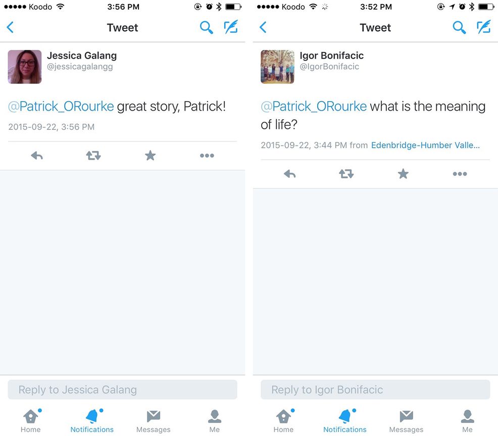 Latest iOS Twitter update allows users to reply directly from push notifications