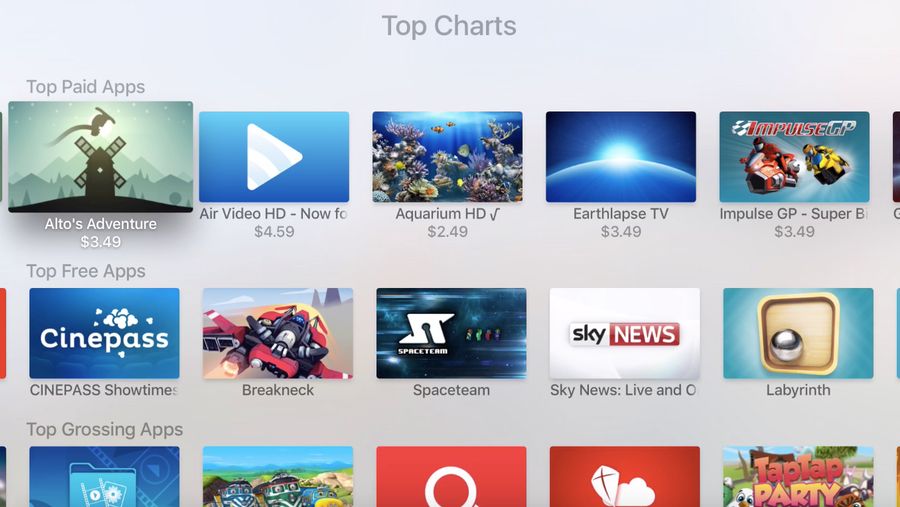 Apple TV top charts list