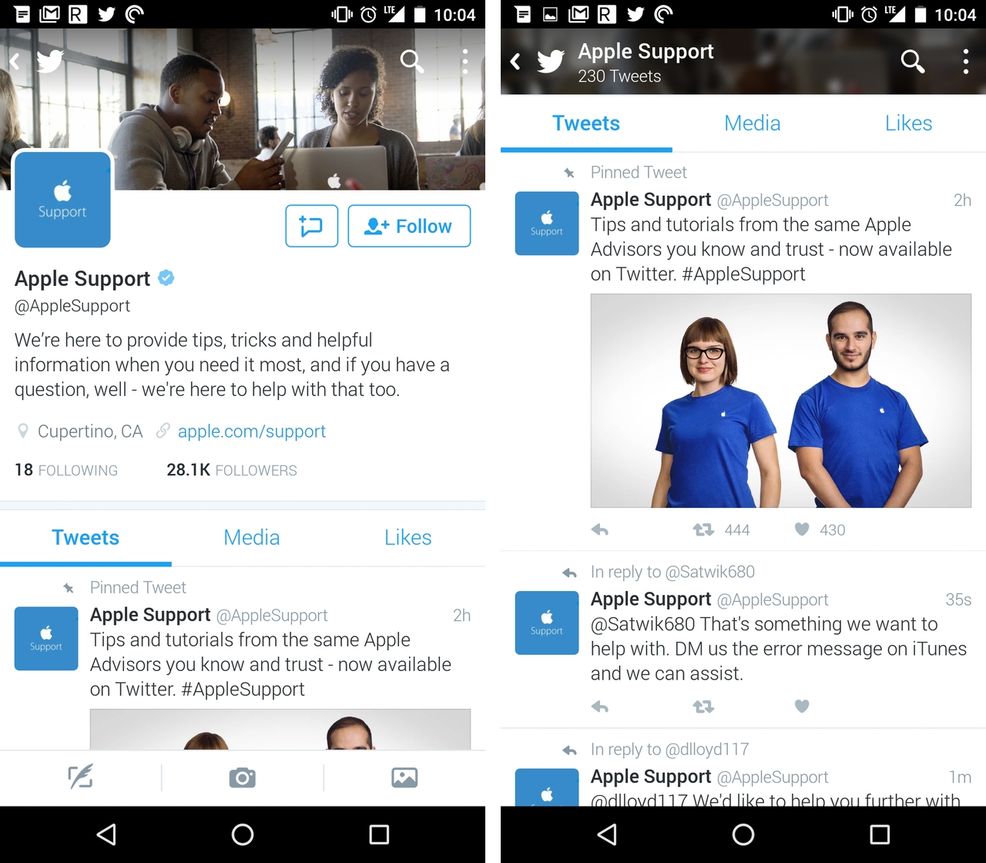 Apple Twitter Support