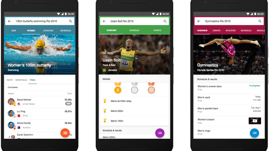 Google Rio Olympics search