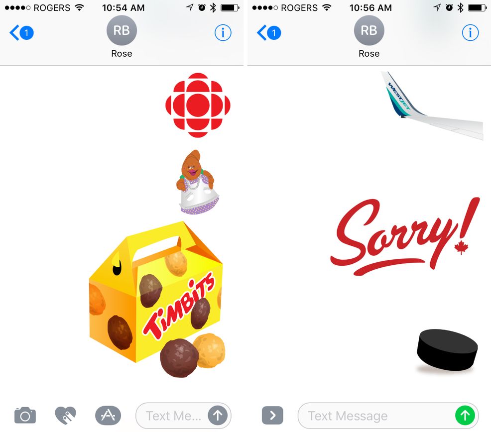 Show your Canadian pride with Tim Hortons, CBC, WestJet and Bieber iOS 10 sticker packs