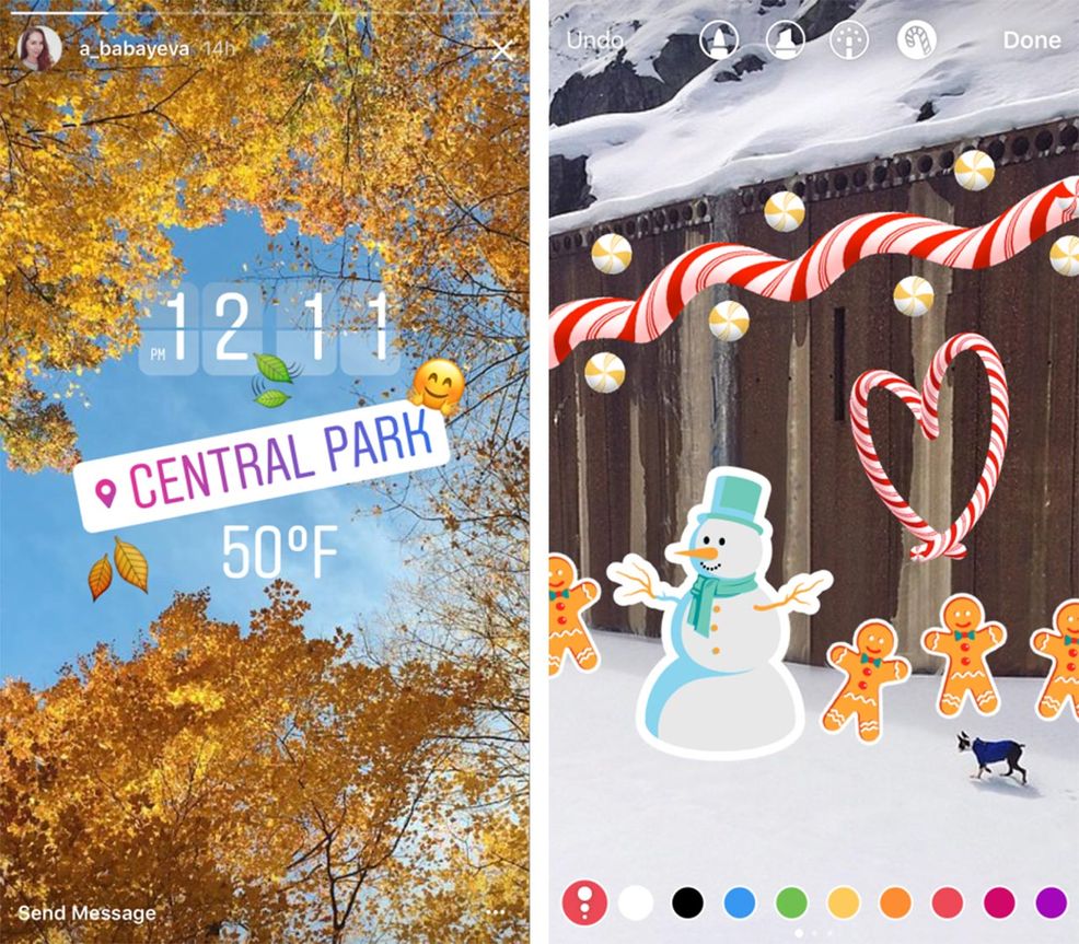 Instagram stories launches Snapchat-like stickers for emojis, seasons and locations