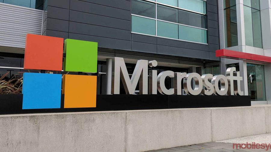 Microsoft logo on building - Microsoft service outage