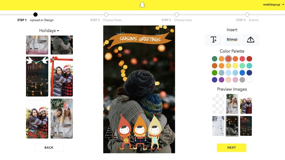 Snapchat brings on-demand holiday Geofilters to Canada