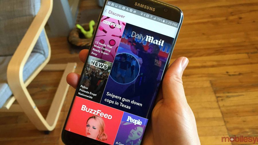 Snapchat - snap discover section