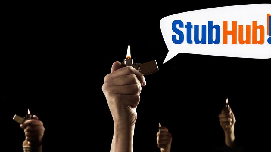StubHub people holding lighters