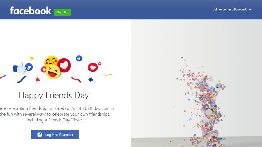 Facebook Friends Day Screenshot