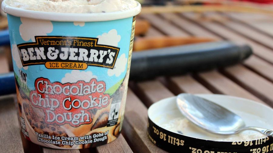 ben & jerry's cookie dough ice cream with spoon - urbery delivery