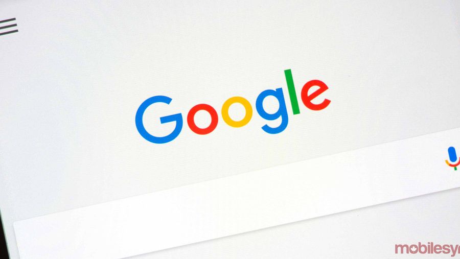 Photo of Google's search engine on a phone