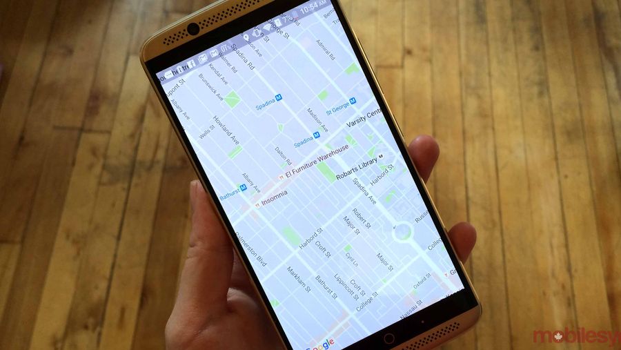 Google maps app display on phone