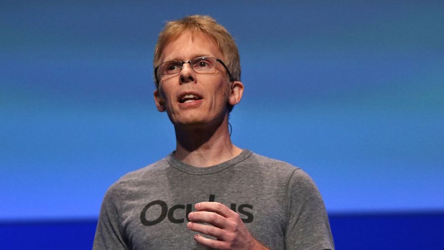 Developer John Carmack on stage