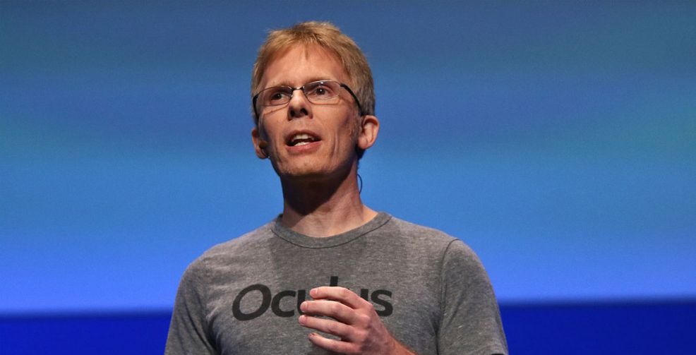Developer John Carmack on stage