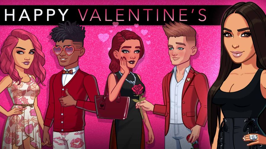 kim kardashian game valentines day banner - glu mobile