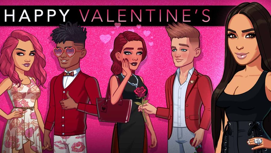 kim kardashian game valentines day banner - glu mobile