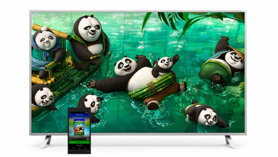 Vizio P-Series television with Kung-Fu Panda on it