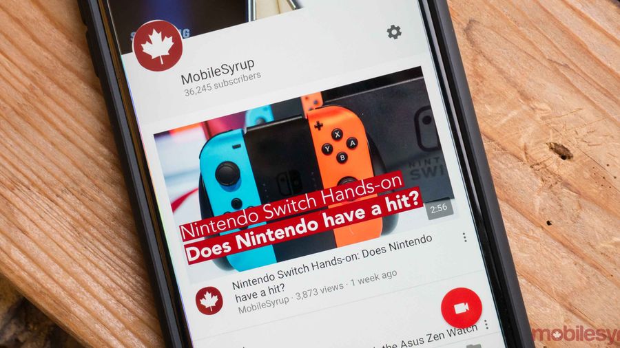 YouTube App displaying MobileSyrup - YouTube live streaming