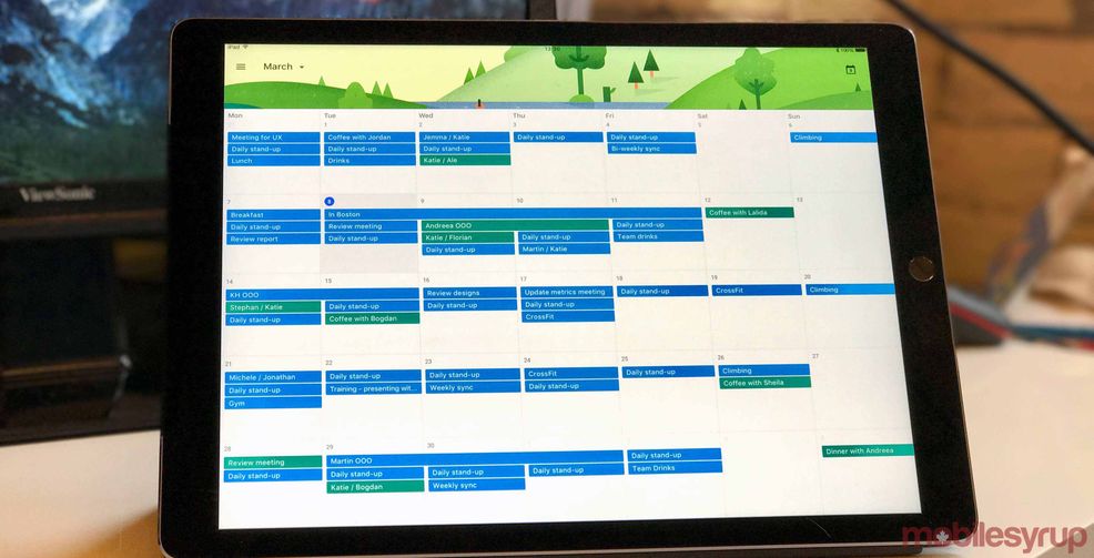 Google Calendar ipad