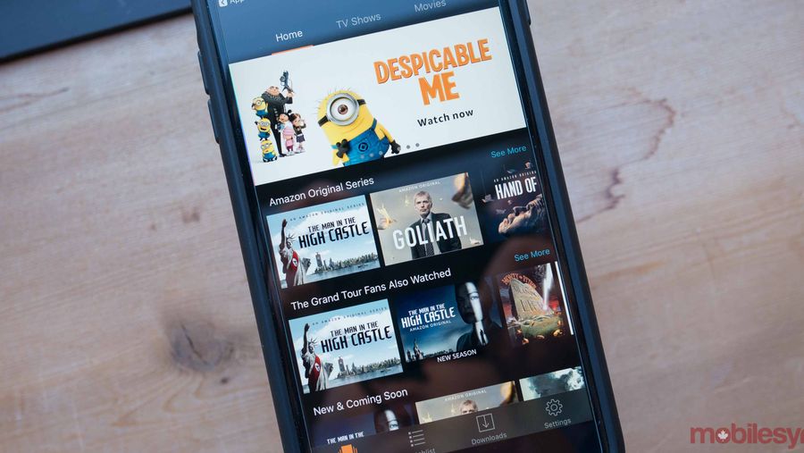 Amazon Prime video on smartphone