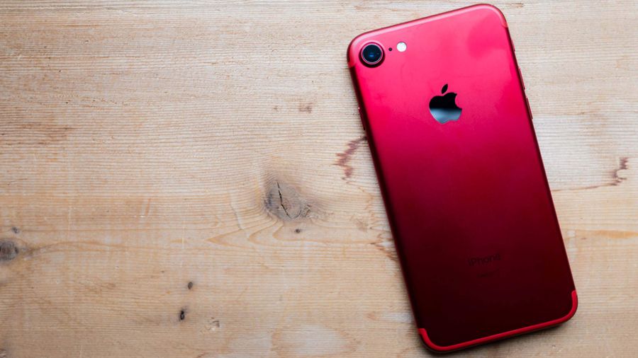 back of Product Red iPhone 7