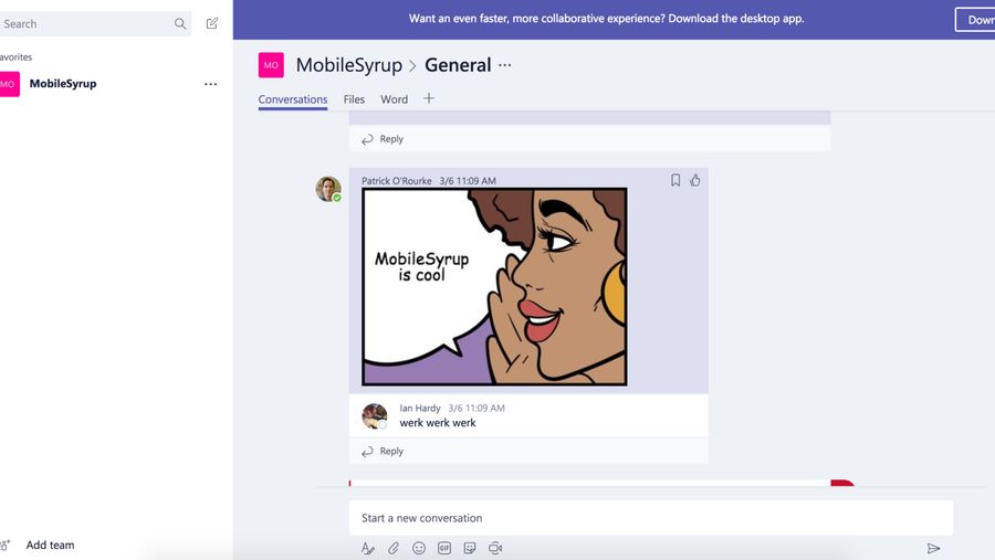 Microsoft Teams screenshot