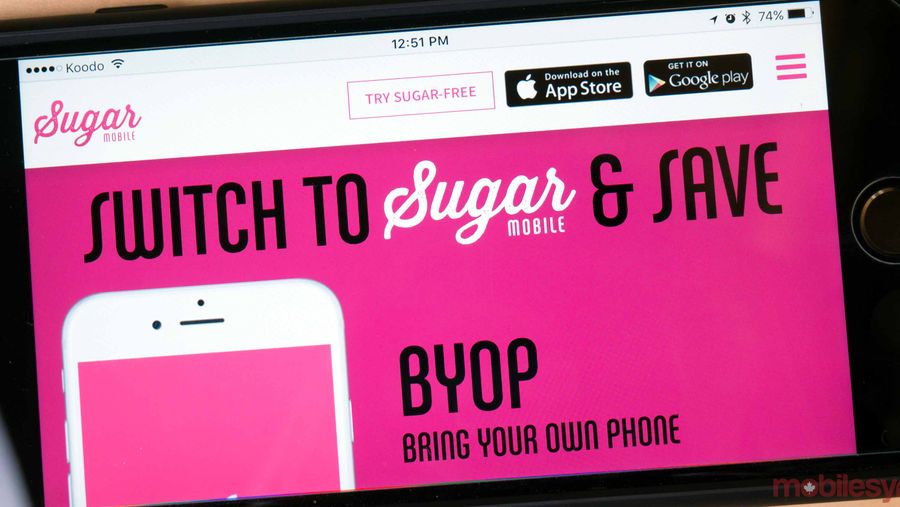 Sugar Mobile on a website