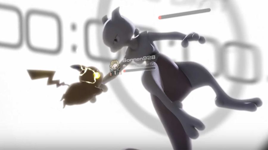 Pikachu and Mewtwo fighting in Pokemon GO announcement trailer