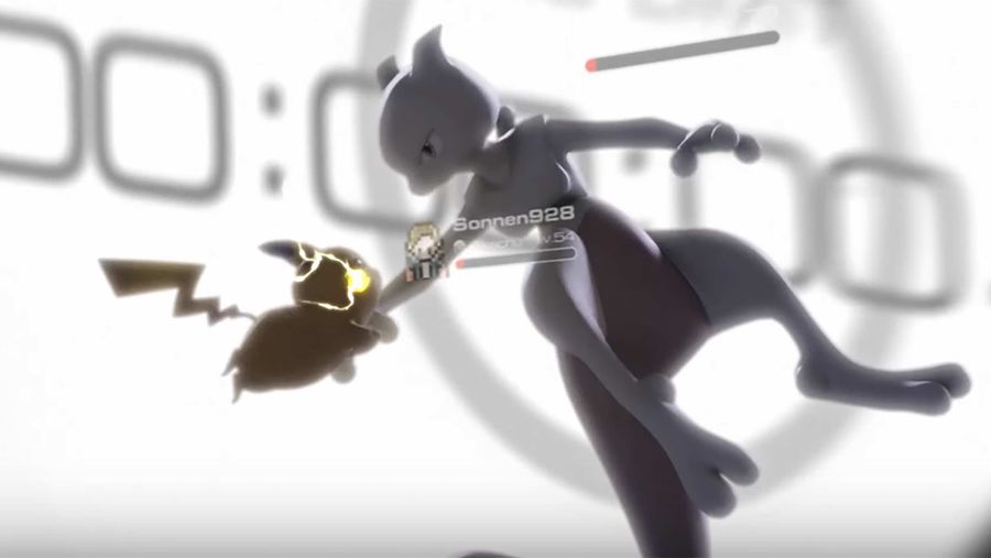 Pikachu and Mewtwo fighting in Pokemon GO announcement trailer