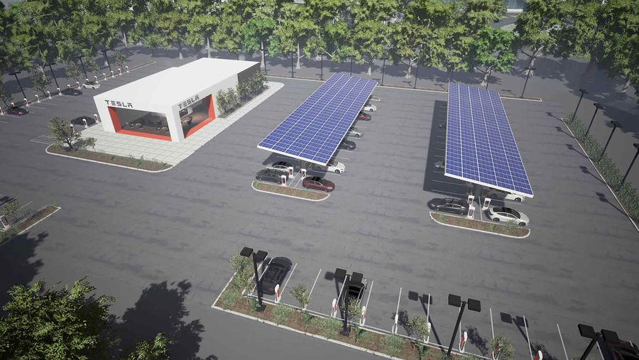 Tesla charging network