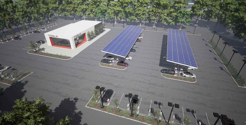 Tesla charging network