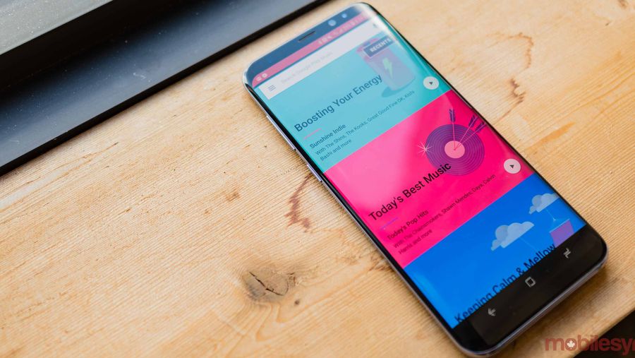 Samsung Galaxy S8 with Google Play Music