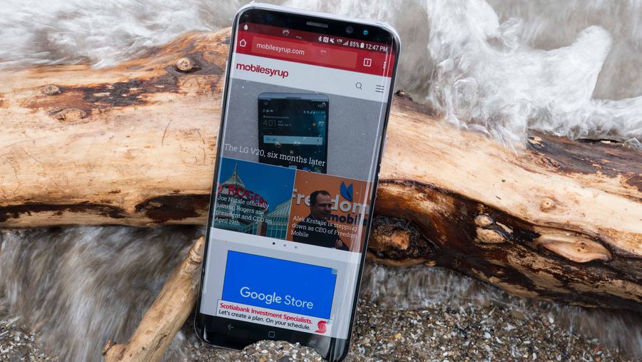 Samsung Galaxy S8+ in water - samsung galaxy s8 review