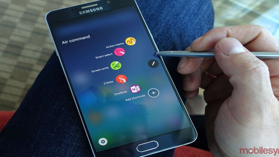 Samsung Galaxy Note 5 smartphone with stylus